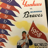 1958 World Series Program - NY Yankees vs. Milwaukee Braves