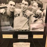 DiMaggio Brothers signed Piece, matted and framed: Joe, Dom,Vince PSA/DNA