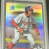 2018 Leaf Metal Draft Juan Soto Rookie Blue Autographed Beckett 9/10 #'d50