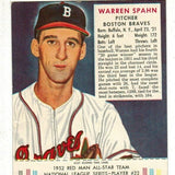 1952 Red Man Tobacco #22 NL Warren Spahn list $215 VG/Ex