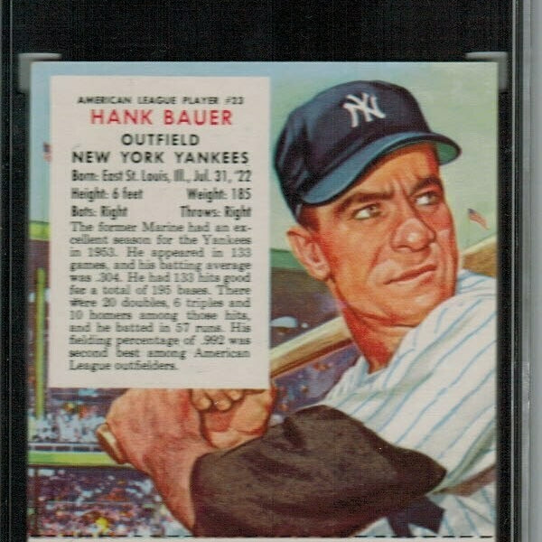 1954 Red Man Tobacco #AL23 Hank Bauer SGC 5.5