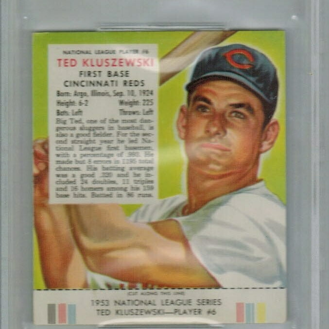 1953 Red Man #NL6 Ted Kluszewski Beckett Graded 4.5