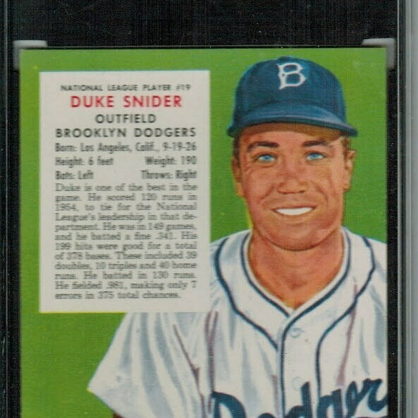 1955 Red Man Tobacco #NL19 Duke Snider SGC 4