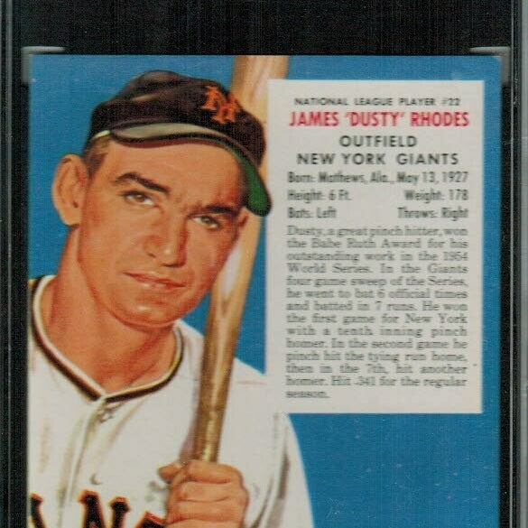 1955 Red Man Tobacco #NL22 Dusty Rhodes SGC 5