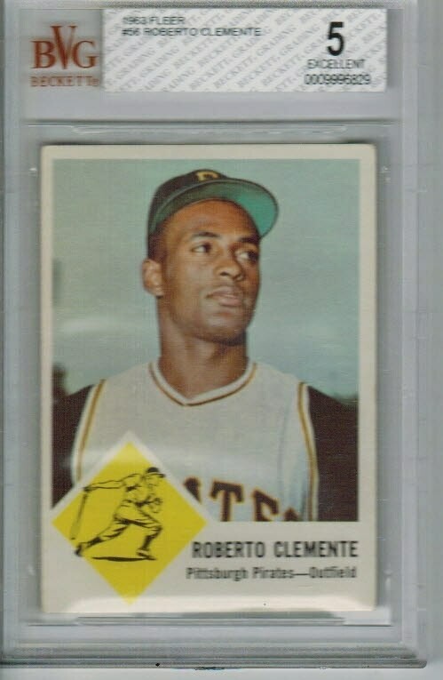 1963 Fleer #56 Roberto Clemente Beckett Graded 5