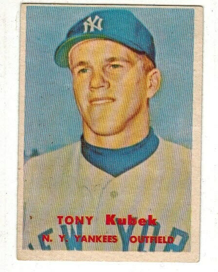 1957 Topps #312 Tony Kubek rookie list $200