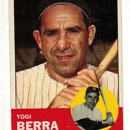 1963 Topps #340 Yogi Berra list $100