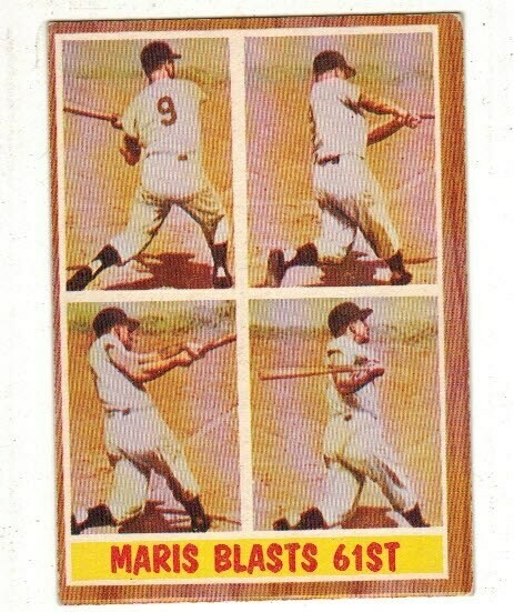 1962 Topps #313 Roger Maris Blasts 61st list $80