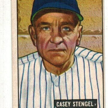 1951 Bowman #181 Casey Stengel list $100