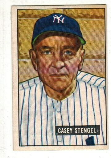 1951 Bowman #181 Casey Stengel list $100