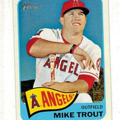 2014 Topps Heritage #250 Mike Trout Cap Logo Variation