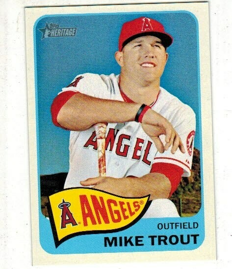 2014 Topps Heritage #250 Mike Trout Cap Logo Variation