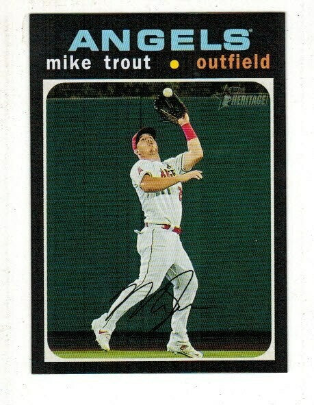 2020 Topps Heritage #466 Mike Trout Action