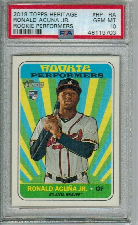 Ronald Acuna Jr. rookie PSA 10 2018 Topps Heritage Rookie Performers