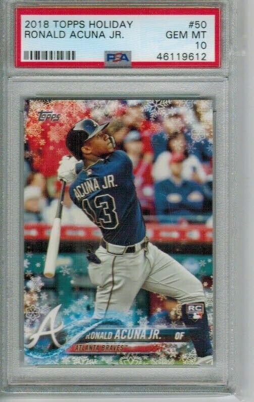 Ronald Acuna Jr. rookie PSA 10 2018 Topps Holiday #50