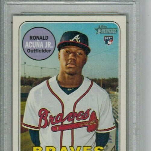 Ronald Acuna Jr. rookie PSA 10 2018 Topps Heritage #580