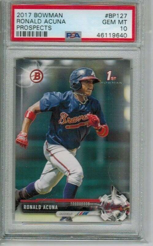 Ronald Acuna Jr. rookie PSA 10 2017 Bowman Prospects #127