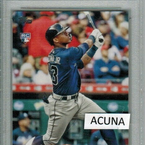 Ronald Acuna Jr. rookie PSA 10 2018 Topps Update At Bat Blue Jersey #250