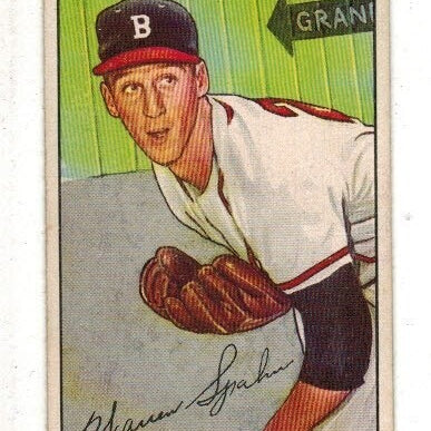 1952 Bowman #156 Warren Spahn list $250