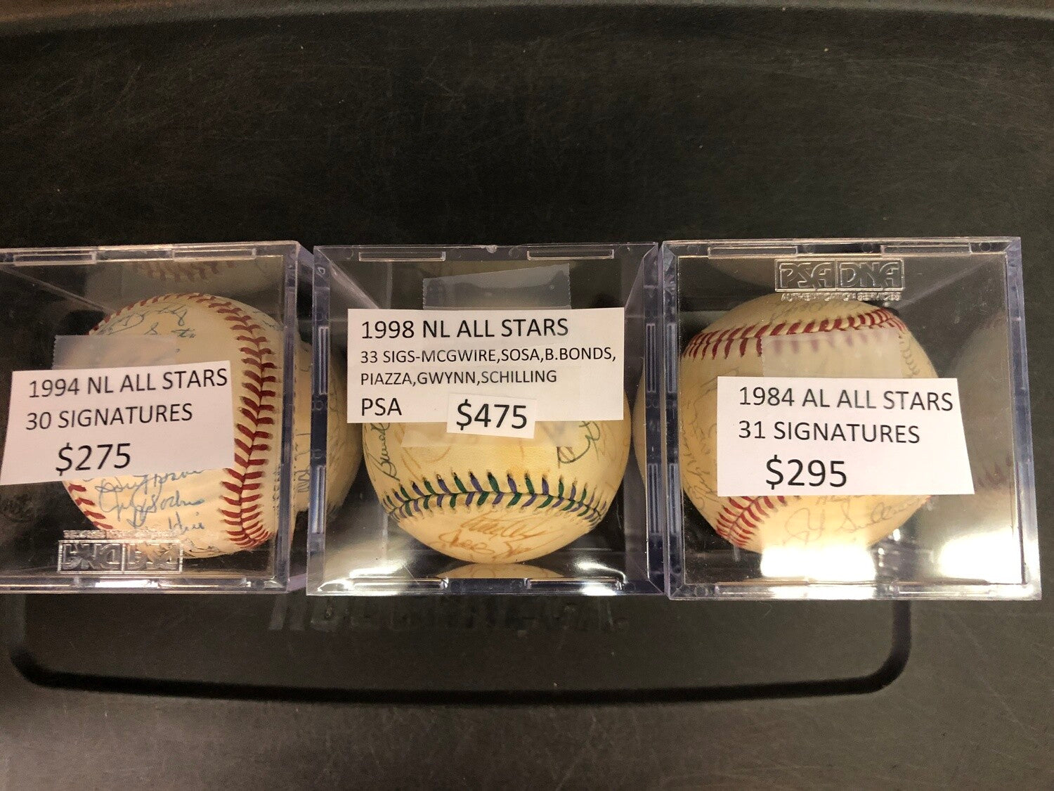 1998 National League All Stars signed ball PSA 33 sigs