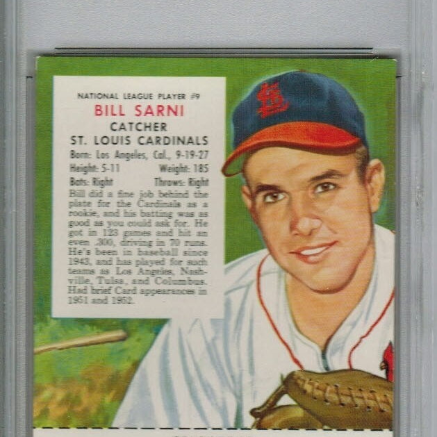 1955 Red Man Tobacco NL9 Bill Sarni PSA 6