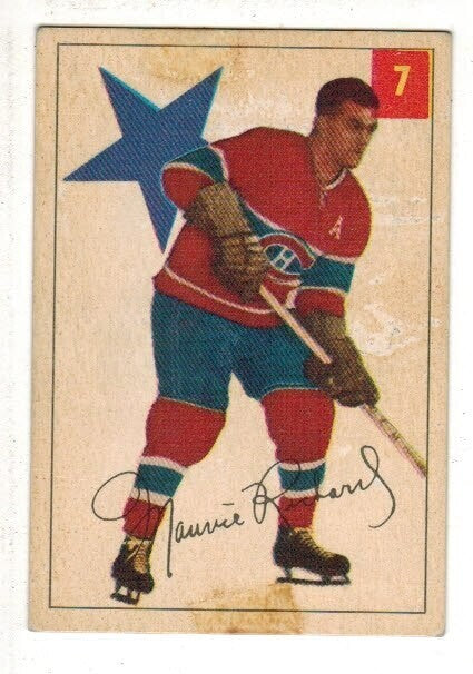 1954 Parkhurst #7 Maurice Richard list $400