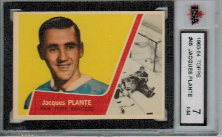 1963/64 Topps #45 Jacques Plante KSA graded 7