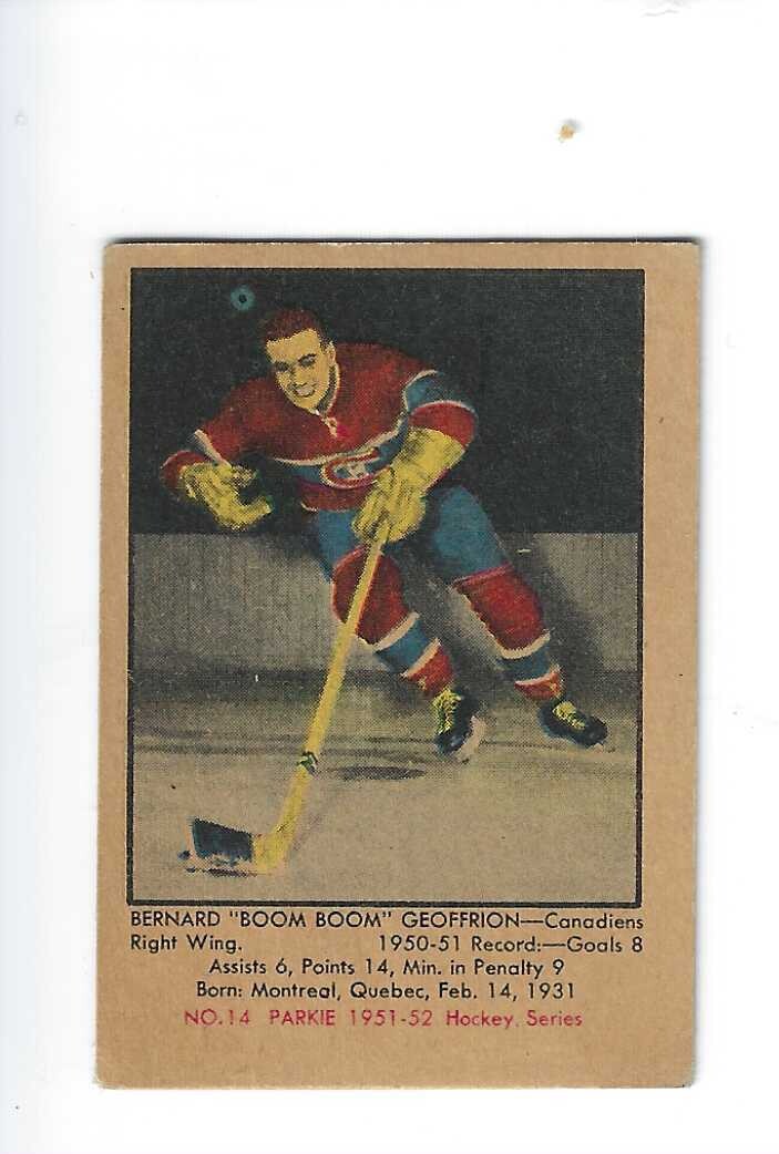 1951 Parkhurst #14 Boom Boom Geoffrion rookie list $600