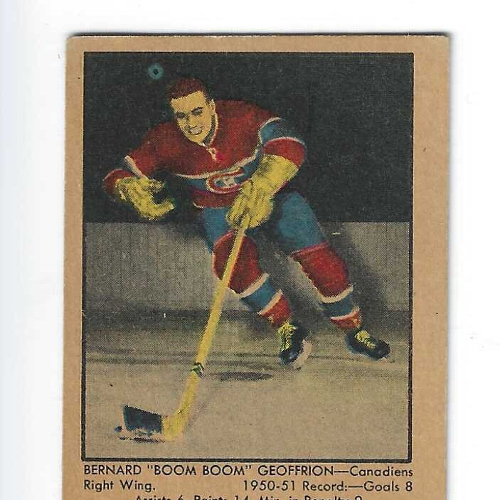 1951 Parkhurst #14 Boom Boom Geoffrion rookie list $600