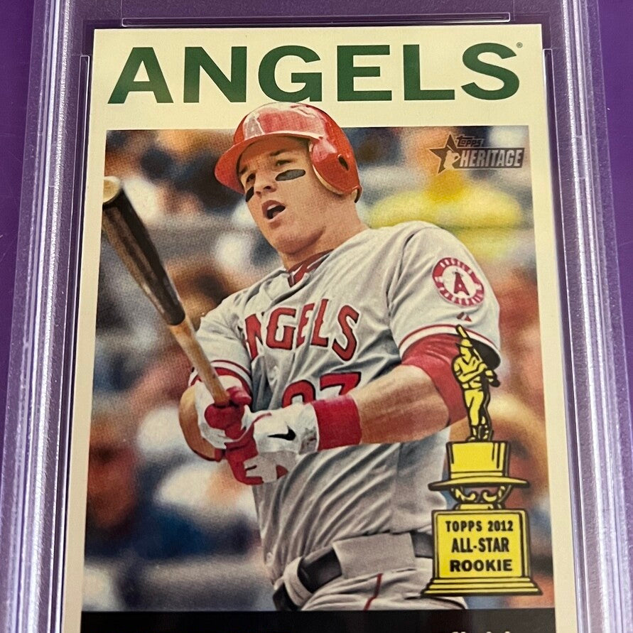 2013 Topps Heritage Venezuelan Variation Mike Trout #430B At Bat PSA 9
