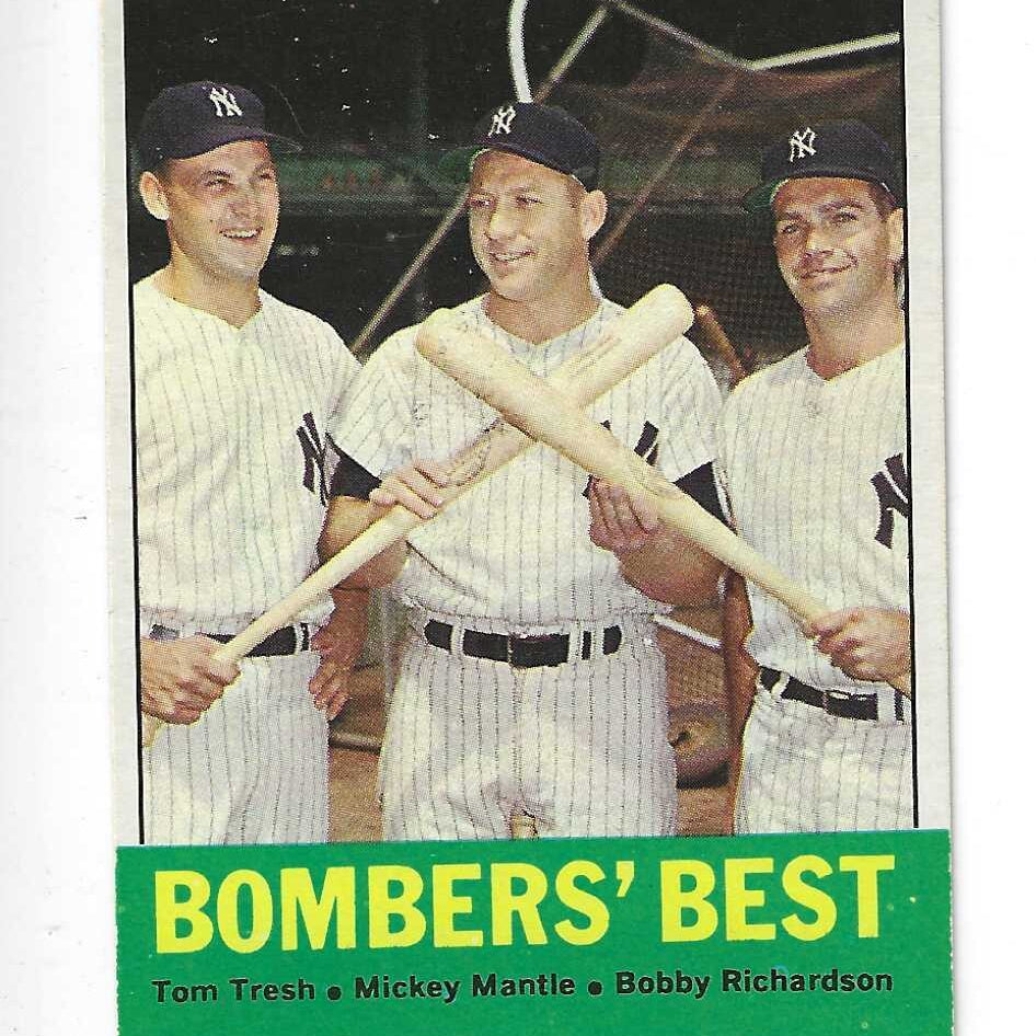 1963 Topps 173 Bombers Best Mantle Ex/Mint+