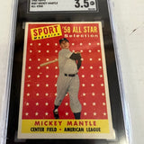 1958 Topps #487 Mickey Mantle All Star SGC 3.5