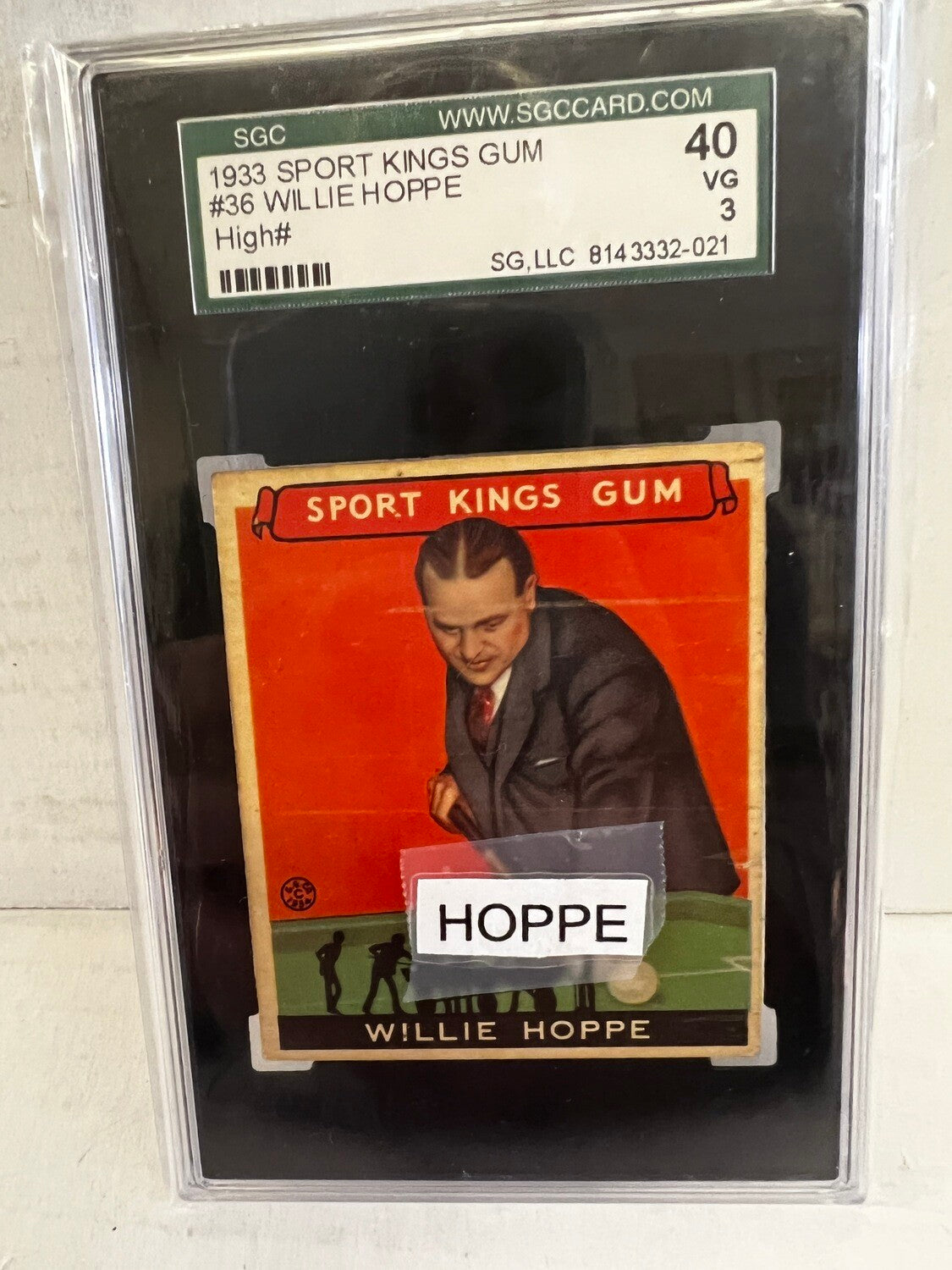 1933 Sport Kings #36 William Hoppe SGC 3