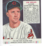 1952 Red Man Tobacco w/ Tabs #AL11 Jim Hegan VG/Ex