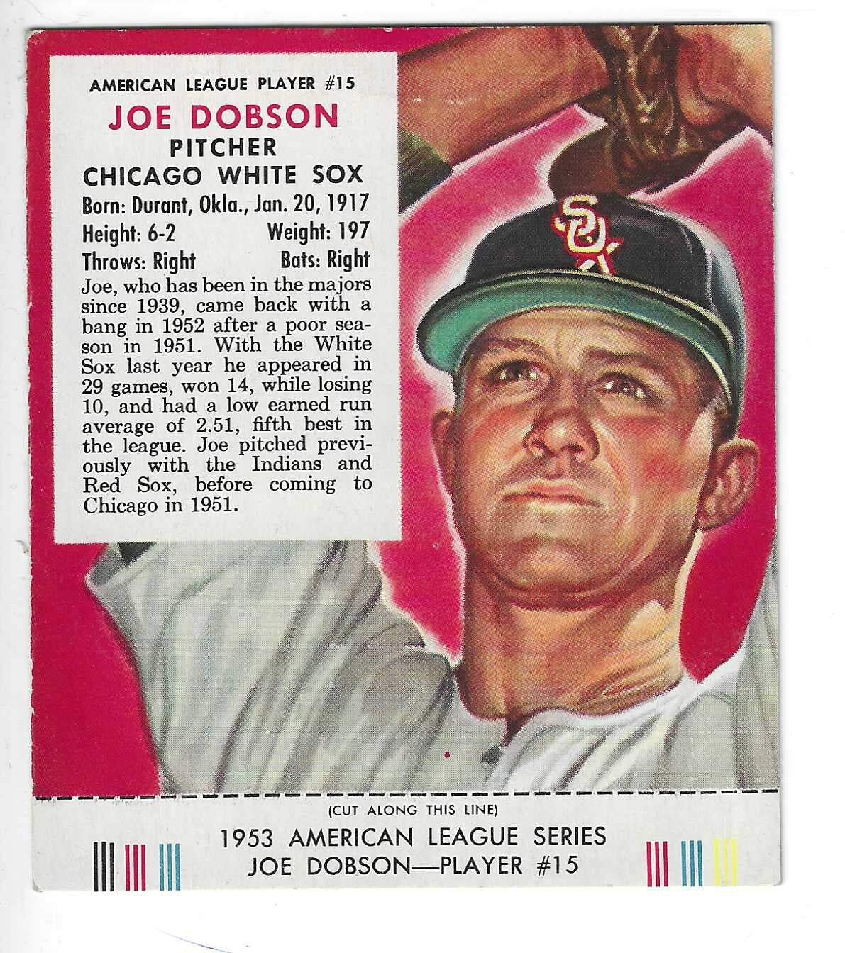 1953 Red Man Tobacco w/ Tabs #AL15 Joe Dobson VG