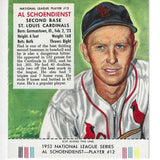 1953 Red Man Tobacco w/ Tabs #NL12 Red Schoendienst Ex/Mint