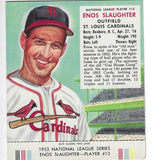 1953 Red Man Tobacco w/ Tabs #NL13 Enos Slaughter Ex+