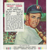 1953 Red Man Tobacco w/ Tabs #AL21 Mickey Vernon VG