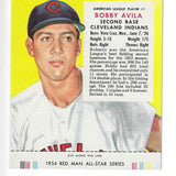 1954 Red Man Tobacco w/ Tabs #AL1 Bob Avila Ex+
