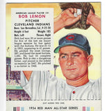1954 Red Man Tobacco w/ Tabs #AL21 Bob Lemon Ex to Ex+