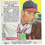 1953 Red Man Tobacco w/ Tabs #NL24 Gerry Staley Ex to Ex++