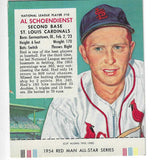 1954 Red Man Tobacco w/ Tabs #NL10 Red Schoendienst Ex
