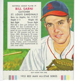 1955 Red Man w/ Tabs #NL9 Bill Sarni Ex/Mint or better