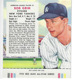 1955 Red Man w/ Tabs #AL5 Bob Grim Nr Mint