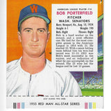 1955 Red Man w/ Tabs #AL10 Bob Porterfield Ex/Mint or better