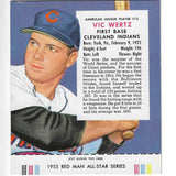 1955 Red Man w/ Tabs #AL13 Vic Wertz Ex/Mint