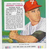 1955 Red Man w/ Tabs #NL15 Granny Hamner VG List $60