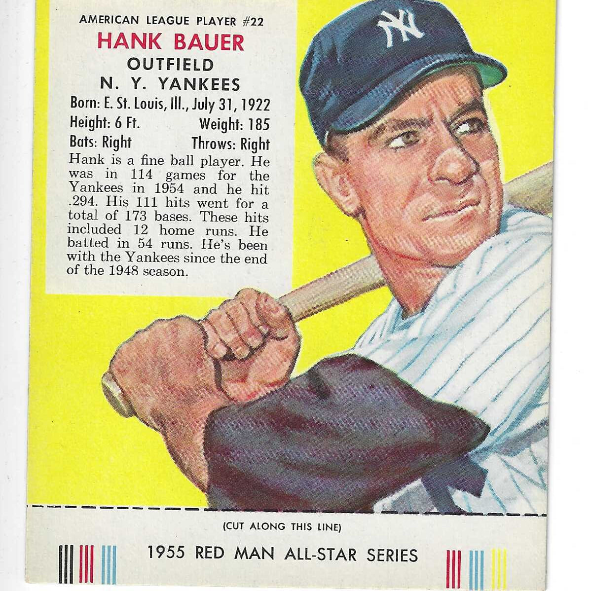 1955 Red Man w/ Tabs #AL22 Hank Bauer Ex/Mint or better