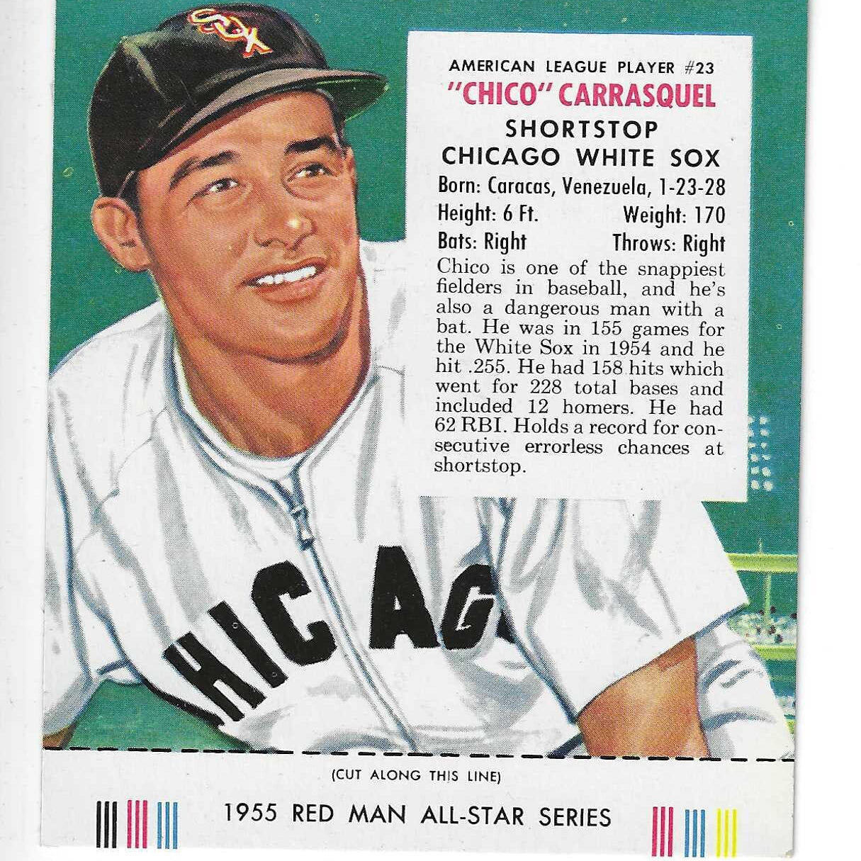 1955 Red Man w/ Tabs #AL23 Chico Carraquel Ex/Mint or better