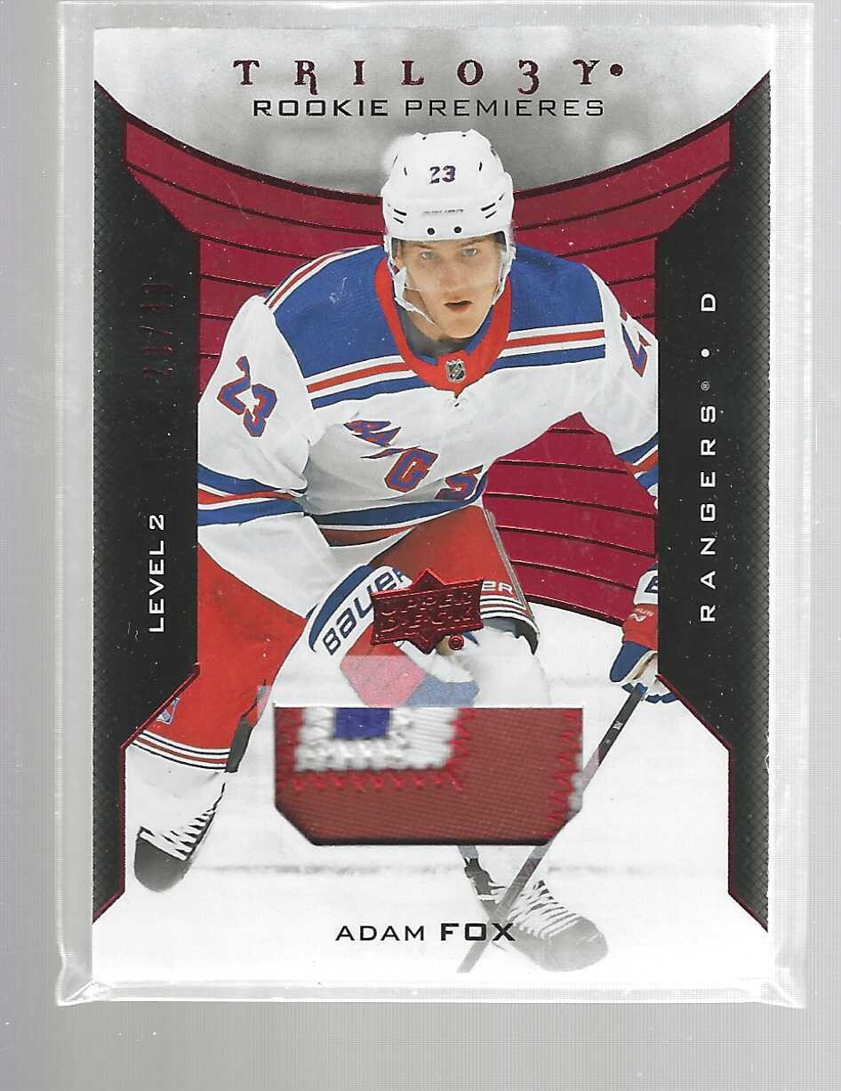2019 Upper Deck Trilogy #85 Adam Fox rookie Patch